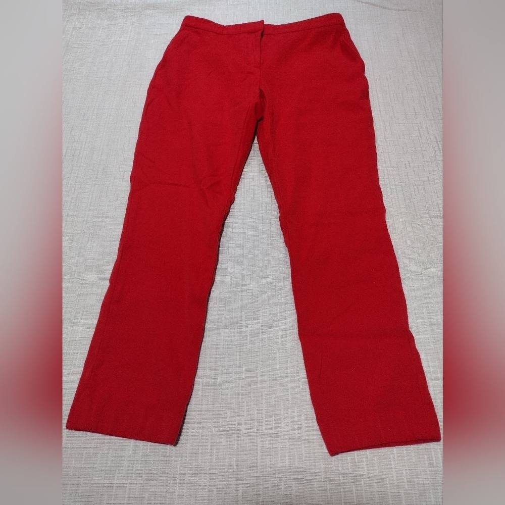 Burberry Women's Winter Wool Lined Red Pants Size 6